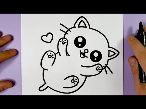 How to Draw Cute Baby Kitten EASY - HAPPY DRAWINGS