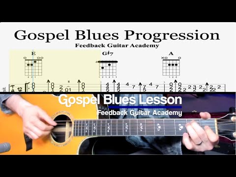 Gospel Blues Guitar Lesson with tabs - How to Make a Jazz Blues Progression