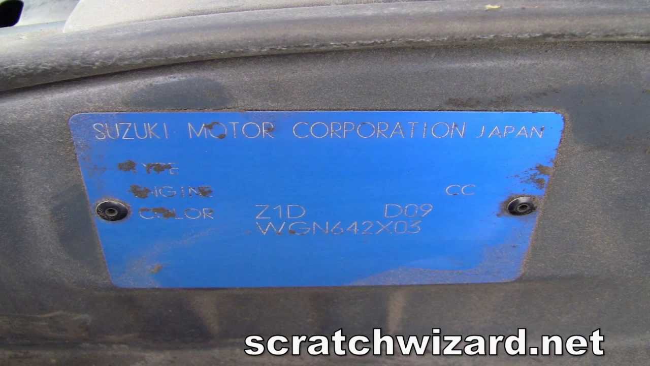 How to find your Suzuki paint code.