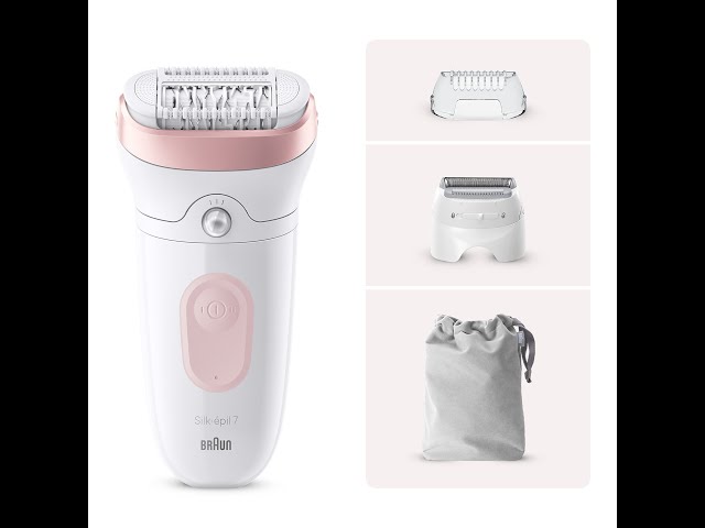 Vídeo relacionado con Braun Silk-épil 7, Depiladora Eléctrica Mujer para Una Eliminación del Vello Fácil, Resistente al Agua, con Cabezal de Rasuradora, Piel Suave Duradera, 7-030, Blanco/Flamenco