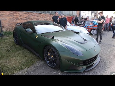 Ferrari F12 N Largo and Fiat 500 Giardiniera  at Auto Italia 2022