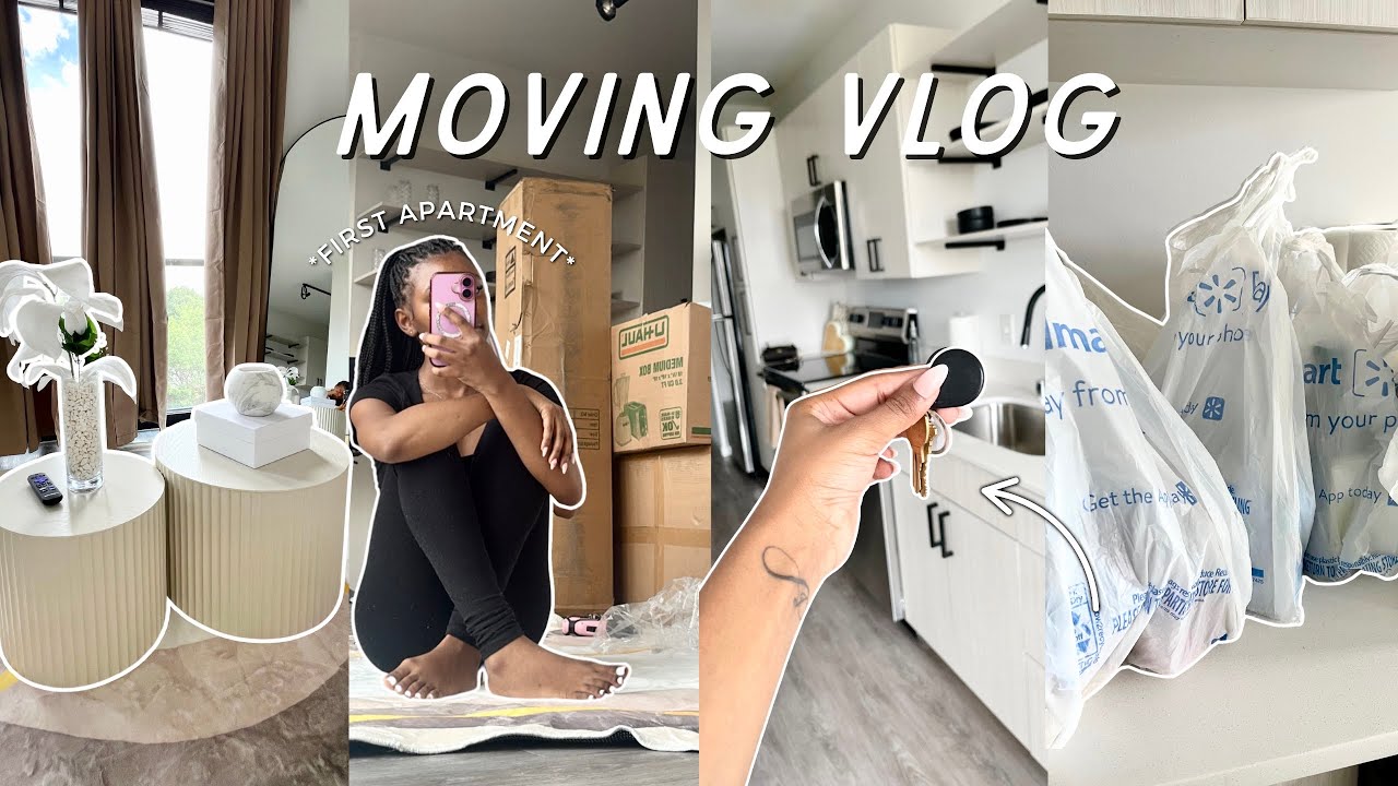 First Apartment Vlog ✨| Empty Tour + Decorating & Furniture Setup