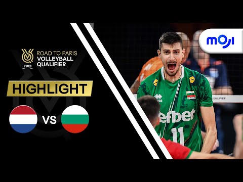 Bulgaria vs Belanda (3-0) - Highlight FIVB Road to Paris Volleyball Qualifier 2023 Men