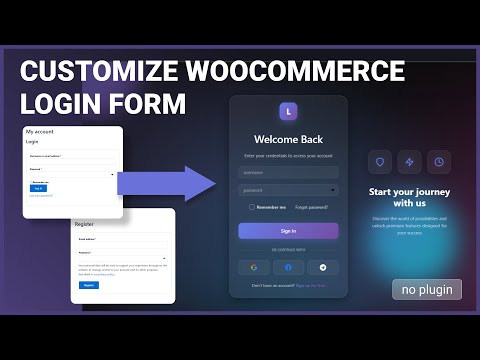 Customize Woocommerce Login/Register Form without plugin | Redesign boring UI