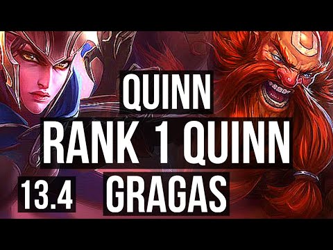 QUINN vs GRAGAS (TOP) | Rank 1 Quinn, 6/1/8, 900+ games | KR Challenger | 13.4