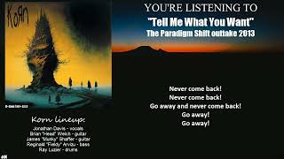 Korn - Tell Me What You Want (Lyric Video)