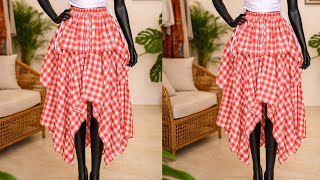 How to Cut and Sew a Layered Handkerchief Flare Skirt | Beginner Friendly Tutorial