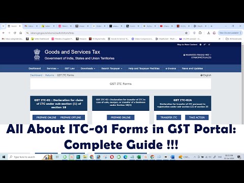 All About ITC-01 Forms in GST Portal  Complete Guide !!!