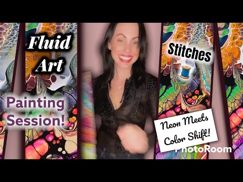 Acrylic Fluid Art! Painting Session! In Stitches!