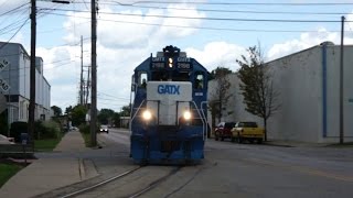 preview picture of video 'GMTX 2198 on the KD Line with Street Running in Rockford, IL. on 8/13/2014'