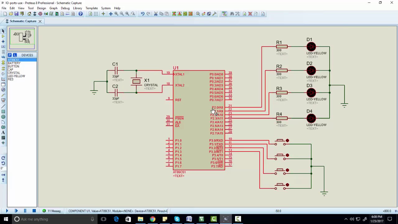 How to use input output ports of 8051 microcontroller