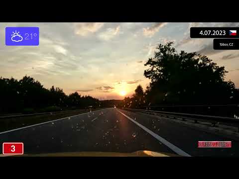 Driving from České Budějovice to Praha (Czechia) 4.07.2023 Timelapse x4
