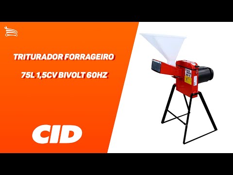 Triturador Forrageiro CID 75 LD 2,0CV Bivolt com Peneiras 0, 5 e 12 mm - Video