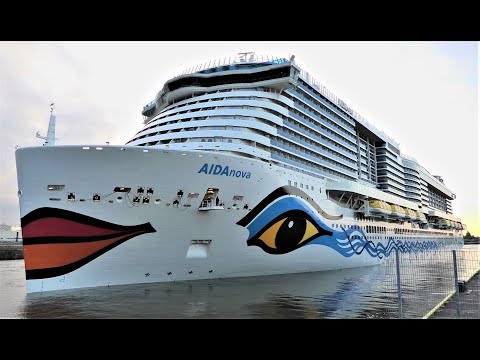 1080p AIDAnova fantastisches erstes Anlegemanöver im Kreuzfahrtjahr 2022 in Hamburg 03.05.2022