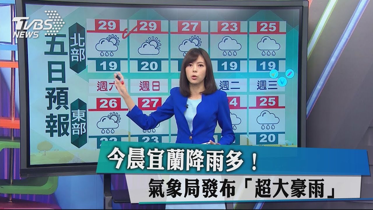 今晨宜蘭降雨多! 氣象局發布「超大豪雨」