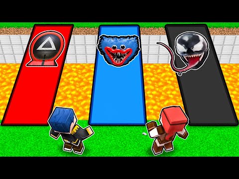 PONTE SQUID GAME VS PONTE HUGGY WUGGY VS PONTE VENOM! - MINECRAFT