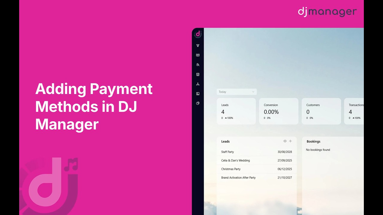 Adding Payment Methods in DJ Manager