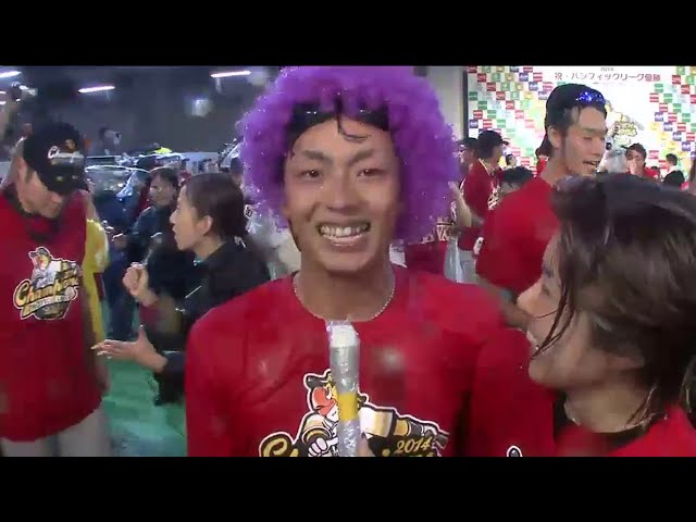 【優勝祝勝会】ホークス今宮「ビールの味は最高です!!」 2014/10/2