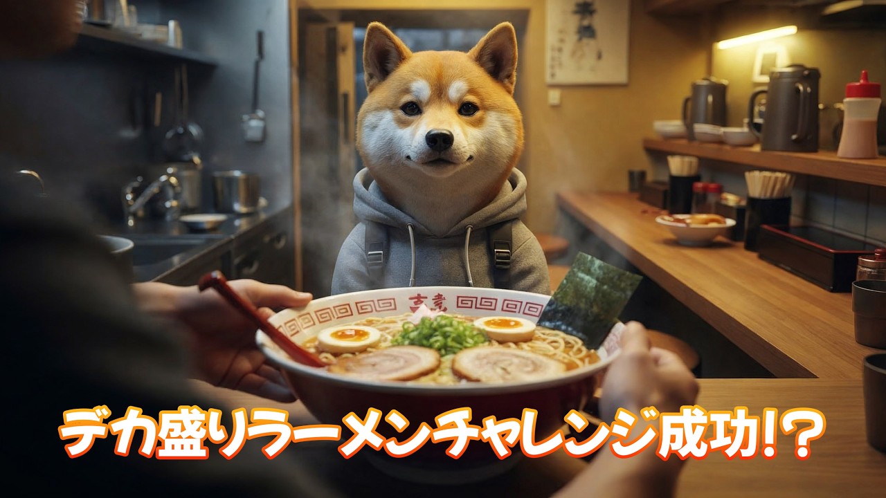 [第74話]  シバくん、デカ盛りラーメンチャレンジ…成功するのか？