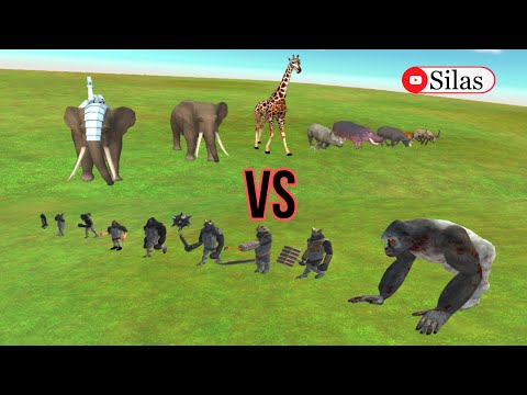 Rocket Ellie vs Goro The Giant | Modern Mammals vs Mutant Primates - Animal Revolt Battle Simulator📱