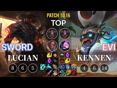 GRF Sword Lucian vs DFM Evi Kennen Top - KR Patch 10.16