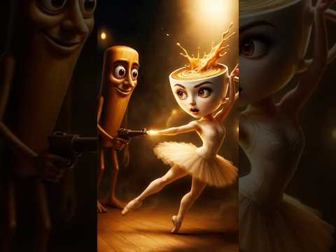 Tung Tung Tung Sahur 🌭 VS Ballerina Cappuccino ☕ Italian #brainrot #meme #shortsvideos #crocodilo