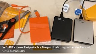 WD 4TB externe Festplatte My Passport Unboxing und erster Eindruck