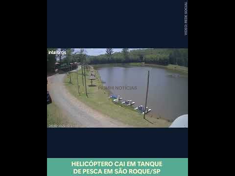 Helicóptero cai em tanque de pesca em São Roque/SP