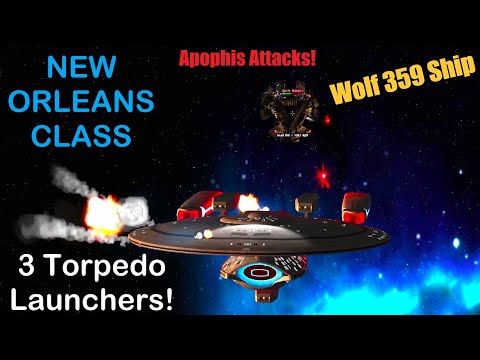 4K New Orleans Class (Wolf 359) VS Wraith Hive Ship  Ha'Tak  Star Trek Starship Battles Stargate SG1