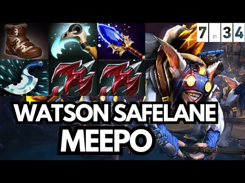 Watson Safelane Meepo - Dota 2 Pro Immortal Meepo Gameplay 7.34