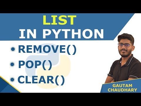 15 List Methods Remove Pop Clear in Python Python Tutorials for Beginners