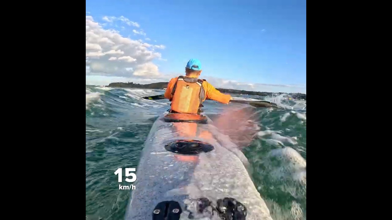 Playing in boat waves #surfski #waves #kayakingfun #paddlers