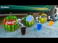 Cola Fanta Sprite Watermelon Vs Car Experiment Crushing Crunchy Shorts Video By Dr Gear