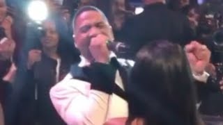 Stevie J. singing his face off and sernading a fan! AMAZING VOCALS
