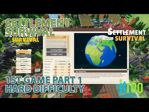 Settlement Survival First game Hard Difficulty Lets Play Part 1