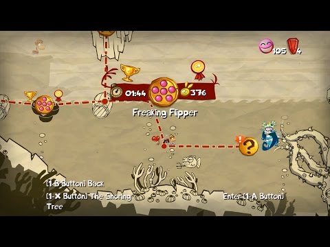 Rayman Origins 100% - Sea of Serendipity - Freaking Flipper - Time Trial