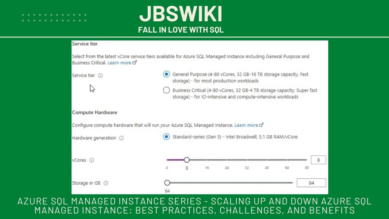 Azure SQL Managed Instance Series - Scaling Up and Down Azure SQL MI: Best Practices, and Benefits