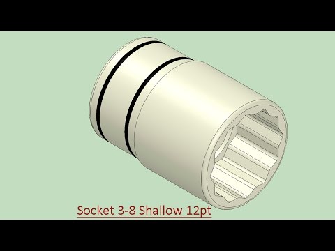 Socket 3-8 Shallow 12pt (Video Tutorial) SolidWorks