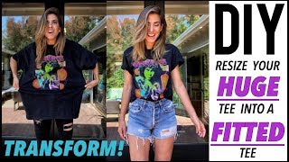 DIY: How To Alter a HUGE Shirt to a FITTED Shirt! - by Orly Shani