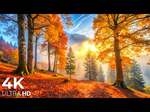 Enchanting Autumn Forests with Beautiful Piano Music🍁4K Autumn Ambience & Fall Foliage