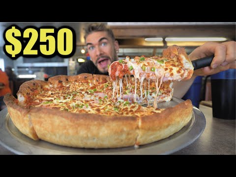 "EVERYONE FAILS" THE IMPOSSIBLE DEEP DISH PIZZA CHALLENGE | $250 VIRAL CHIGACO DEEP DISH PIZZA