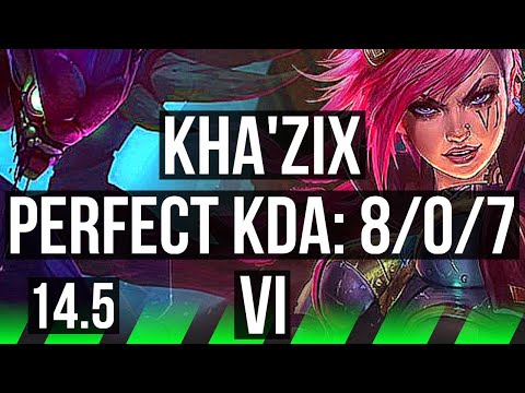 KHA'ZIX vs VI (JNG) | 8/0/7, 66% winrate, Legendary | NA Challenger | 14.5