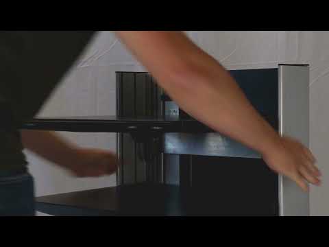 Einfache Höhenverstellung beim mobilen Arbeitsplatz MAX alleine