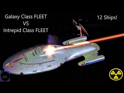 Galaxy Class Fleet VS Intrepid Class Fleet | Star Trek Ships | BATTLE | Bridge Commander |