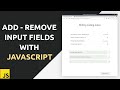 Add Remove Input Fields Dynamically Using JavaScript Todo List With Javascript