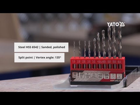 Набор сверл по металлу YATO 1.5-6 мм, HEX-1/4, 10 шт в футляре (YT-44888) Набор сверл по металлу YATO 1.5-6 мм, HEX-1/4, 10 шт в футляре (YT-44888)