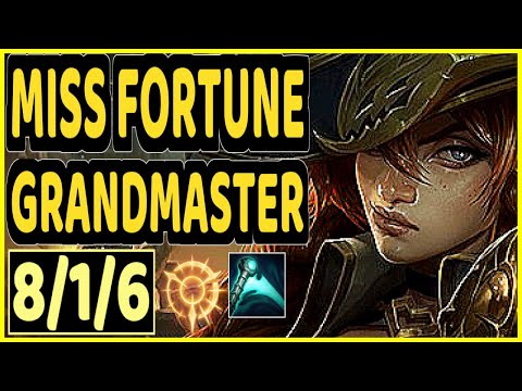 ACHUU (MISS FORTUNE) - 8/1/6 KDA BOTTOM ADC GAMEPLAY - EUW Ranked GRANDMASTER