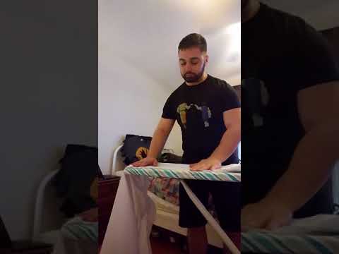 How to iron work shirt in less than 2 minutes. Dragon Ball Z style