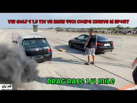 VW GOLF 4 1.9 TDI vs BMW 440i Coupe xDrive M Sport F32 drag race 1/4 mile 🚦🚗 - 4K UHD