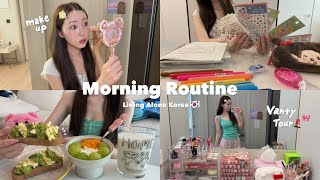 Morning Routine☀️韓国で働く女の朝🏠🇰🇷ドレッサー紹介と毎日メイク💄スキンケア紹介も🫧